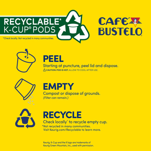 Cafe Bustelo Medium Roast Coffee, K-Cup Pods, 54 ct.
